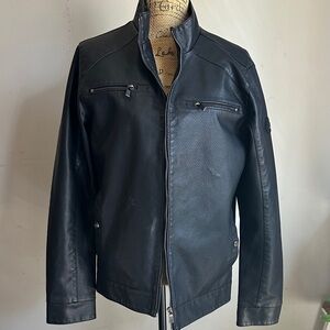 Benjamin Black Faux Leather Moto Jacket – Size Small